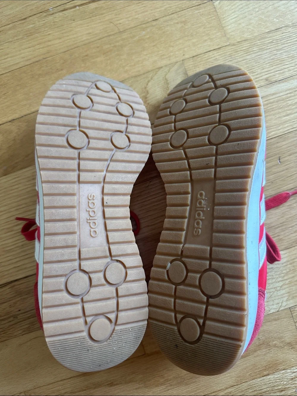 adidas Red and White Retro Runner Sneakers - Picture 4 of 5